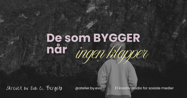 De som bygger når ingen klapper